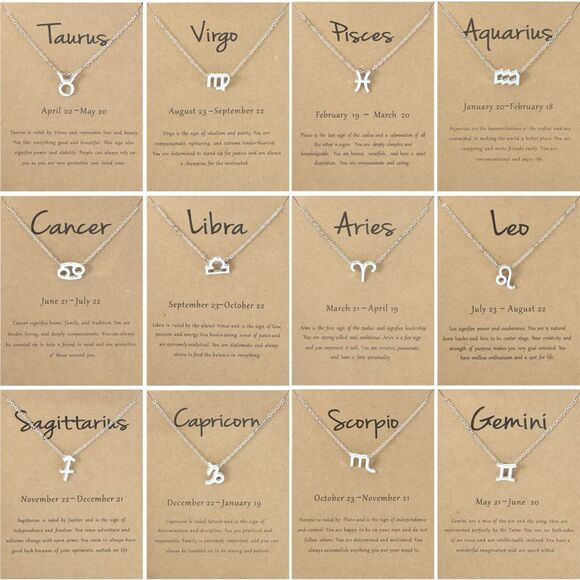 2/$30 Astrology Necklace Virgo Silver Tone Constellation Necklace Gift Simple - Picture 3 of 5